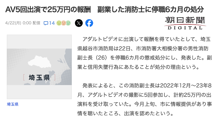 5片25万円！偷拍A片的消防员被抓到的下场是？-图片1